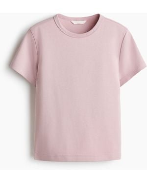 H&M T-shirt Van Katoenen Tricot - Roze