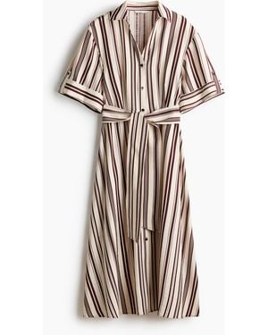H&M Jurk Met Strikceintuur - Wit