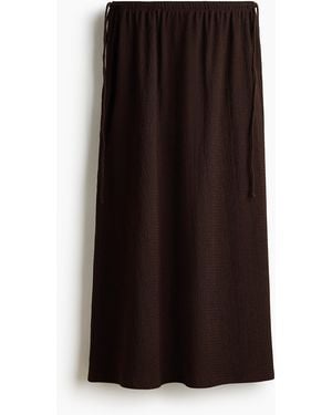 H&M Gecrinkelter Rock mit Kordelzug - Schwarz
