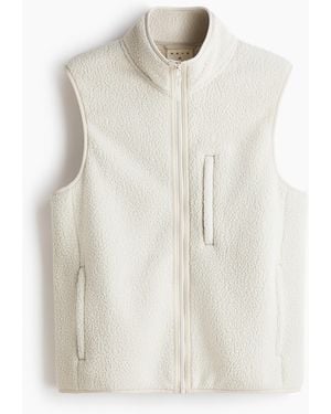 H&M Sportweste aus Teddyfleece in Regular Fit - Weiß