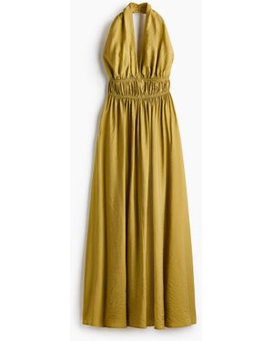 H&M Halterjurk Met Uitlopende Rok - Metallic
