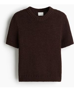 H&M Knitted T-shirt - Braun