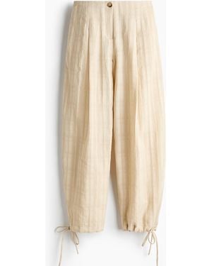 H&M Hose mit Balloon Leg und Kordelzügen - Natur