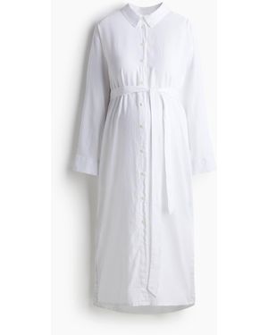 H&M MAMA Blusenkleid aus Leinenmix - Weiß