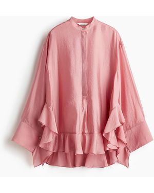 H&M Volantbluse - Pink