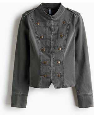 H&M Jacke aus Baumwolltwill - Schwarz