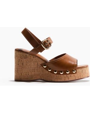 H&M Sandalen mit Keilabsatz - Braun
