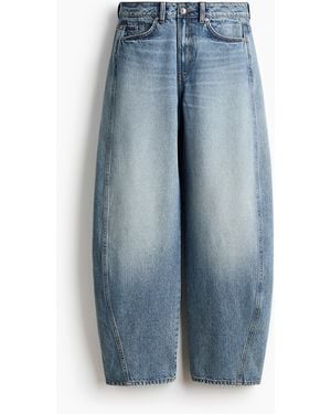 H&M Barrel High Waist Jeans - Blauw