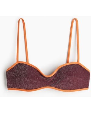 H&M Glitzerndes Bikinitop mit Wattierung - Rot