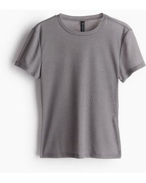 H&M Figurbetontes T-Shirt - Grau