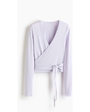 H&M Sportshirt im Wickelschnitt aus Modal - Lila