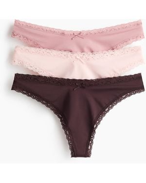 H&M 3er-Pack Tangas mit Spitze - Pink