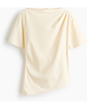 H&M Asymmetrisches Shirt mit Drapierung - Weiß
