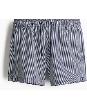 H&M Badeshorts aus Seersucker - Blau