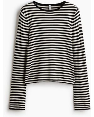 H&M Langarmshirt aus Feinstrick - Schwarz