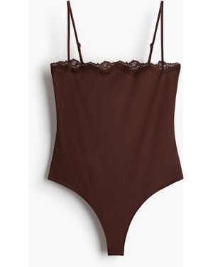 H&M Trägerbody mit Spitze - Braun