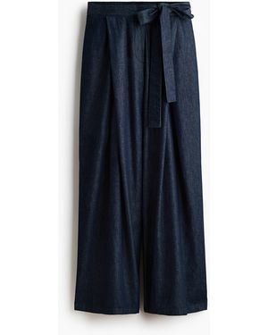 H&M Denimhose mit Bindedetail - Blau
