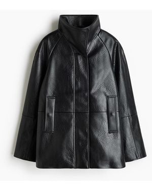 H&M Gecoat Jack Met Tunnelkraag - Zwart