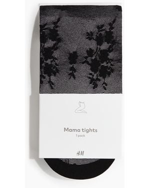 H&M MAMA Gemusterte Strumpfhose - Schwarz
