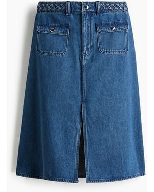 H&M Jeansrock mit Flechtborte - Blau