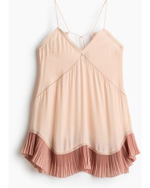 H&M Slipkleid mit Spitze - Pink