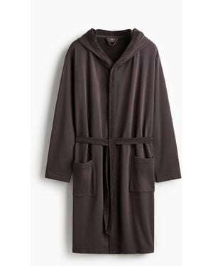 H&M Bademantel aus Velours - Schwarz