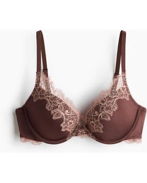 H&M Push-up-BH aus Mikrofaser und Spitze - Braun