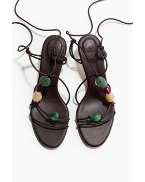 H&M Riemchensandaletten mit Kitten Heel - Weiß