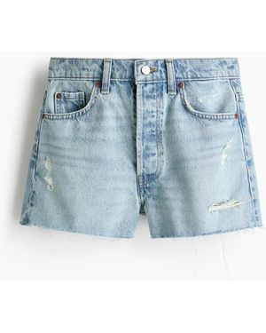 H&M Jeansshorts mit offenen Kanten - Blau