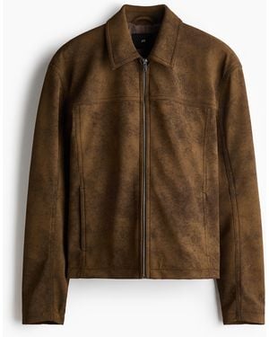 H&M Geruwd Jack Met Ritssluiting - Bruin