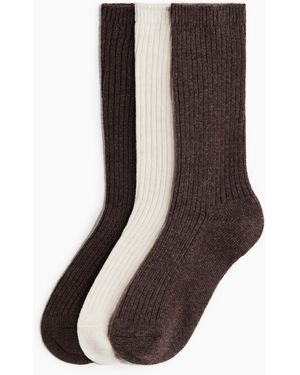 H&M 3er-Pack Socken - Braun