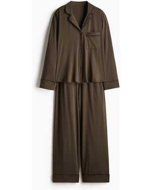 H&M Pyjama aus Viskosemix - Braun