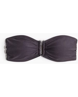 H&M Wattiertes Bandeau-Bikinitop - Grau