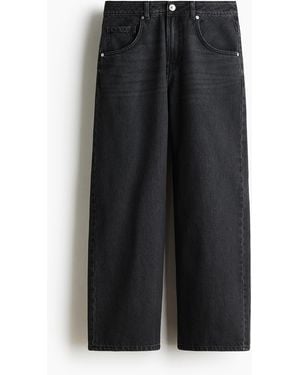 H&M Baggy Low Waist Jeans - Schwarz
