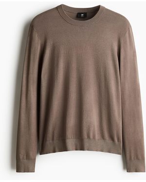 H&M Feinstrickpullover Slim Fit - Braun