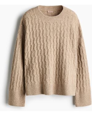 H&M Gebreide Kabeltrui - Naturel