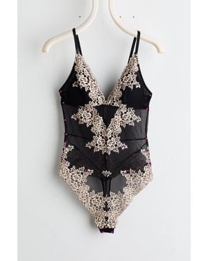 H&M Spitzenbody mit wattierten Cups - Schwarz