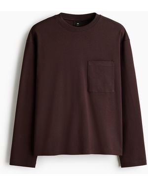 H&M Langarmshirt aus Jersey in Loose Fit - Braun
