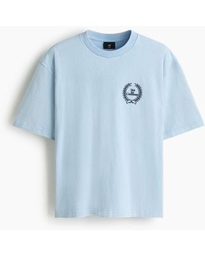 H&M T-Shirt in Loose Fit - Blau