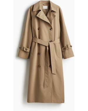 H&M Double-breasted Trenchcoat - Naturel