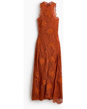 H&M Gerafftes Kleid im Häkellook - Orange