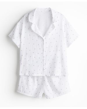 H&M Pyjama aus Musselin - Weiß