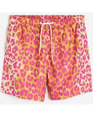 H&M Gemusterte Badeshorts - Rot