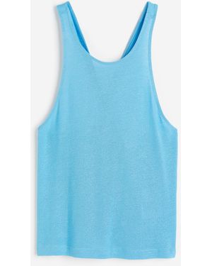 H&M Tanktop aus Leinenmischung - Blau