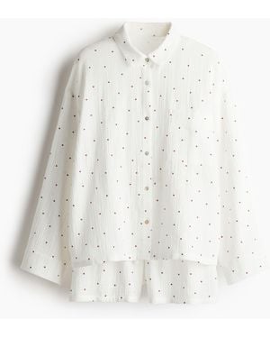 H&M Pyjama mit Oberteil und Shorts - Weiß