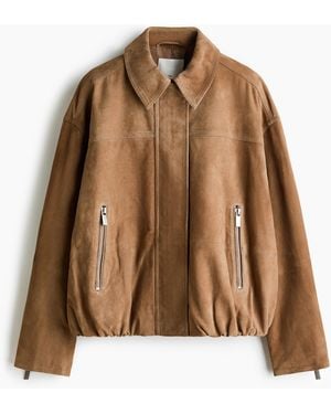H&M Jacke aus Veloursleder - Braun