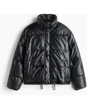 H&M Gecoat Pufferjack - Zwart