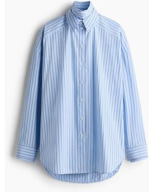 H&M Popelinebluse im Lagenlook - Blau