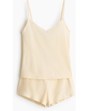 H&M Nachtwäsche aus Pointellejersey - Weiß
