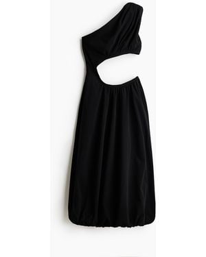 H&M Cut-out-Kleid mit Ballonsaum - Schwarz